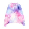 thumbnail image 1 of Little Girls Fleece Sweatshirt Kids Tie Dye Quarter Zip Lapel Pullover Shirt with Thumb Hole 2025 Youth Trendy Athletic Tops, 1 of 4