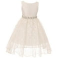 thumbnail image 1 of Little Girls Floral Lace High Low Rhinestones Special Occasion Flower Girl Dress Ivory 4  (M3B6K0S), 1 of 4