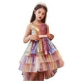 thumbnail image 1 of Little Girls Flower High Low Tulle Dress Princess Wedding Pageant Birthday Party Formal Evening Dance Ball Gown, 1 of 4