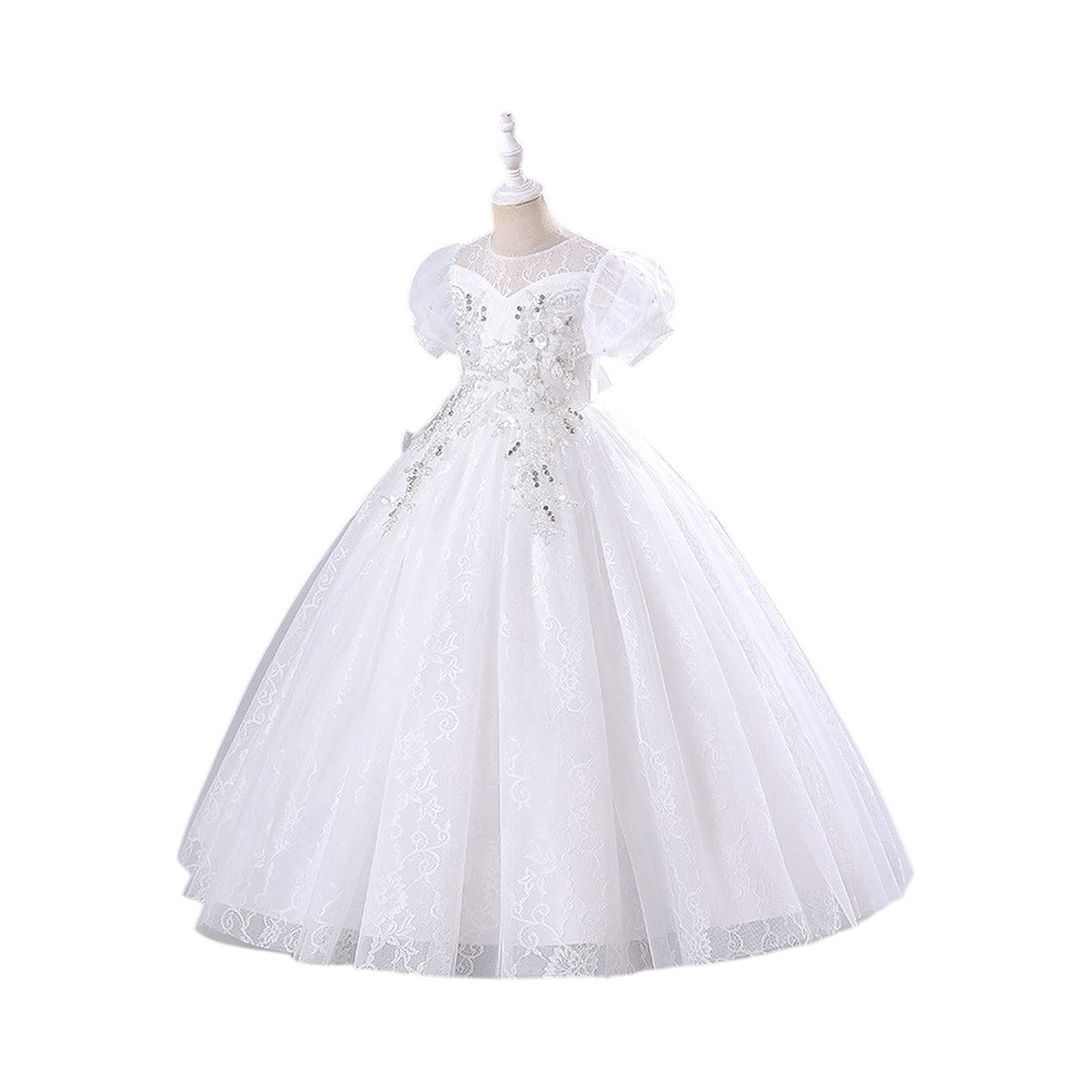 Little Girls Flower High Low Tulle Dress Princess Wedding Pageant ...