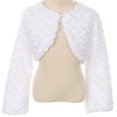 thumbnail image 1 of Little Girls Fluffy Faux Fur Swirl Bolero Jacket Winter Knit Sweater White 4 (S03K), 1 of 2