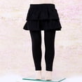 thumbnail image 1 of Little Girls Footless Leggings with Ruffle Tutu Skirt Pants 2-12 Years, Black,7-8T, 1 of 1