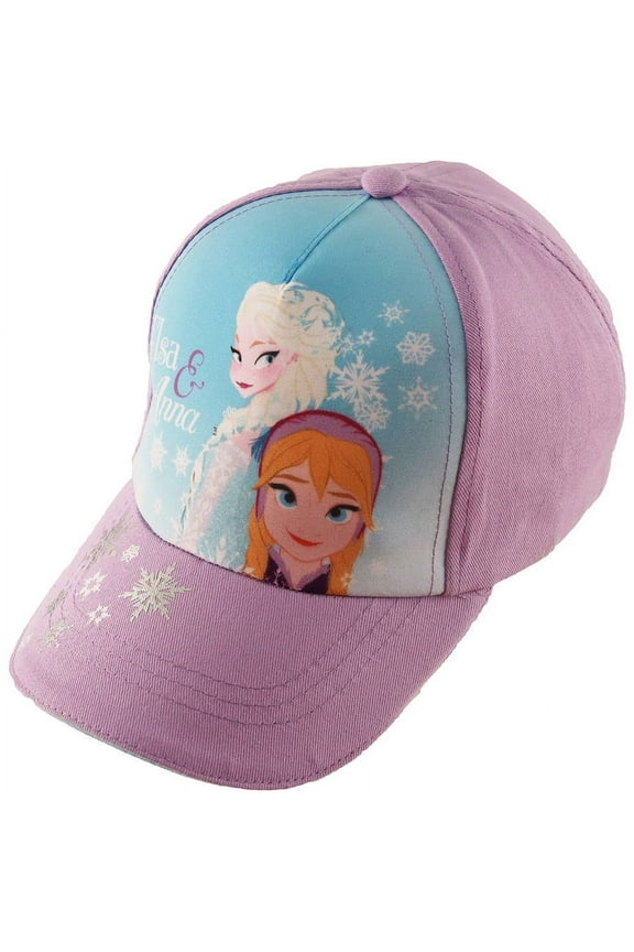 Little Girls Frozen Elsa and Anna Cotton Baseball Cap, Age 2-7
