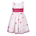 thumbnail image 1 of Little Girls Fuchsia Polka Dot Pleated Waist Dress 4, 1 of 2