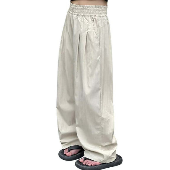 Little Girls Girl's Solid Color Casual Girl's Loose Trousers Baby Girl Clothes 6 Months Summer Size Small Girls Clothes Running Pants Kids Girl Baby Warm Cheerleader Leggings Women Pan Beige 4-5 Years