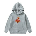 thumbnail image 1 of Little Girls Graphic Hoodie Thanksgiving Turkey Print Long Sleeved Children's Hoodie with Pocket Decorative Hoodie Pullovers Tops Size 7-8T,Gray, 1 of 3