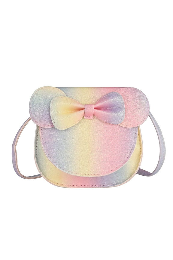 Little Girls Handbag Kids Mini Shoulder Bag with Bow Knot, Cute Animal Ear Princess Crossbody Purse for Kids Toddler Preschoolers
