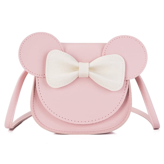 Little Girls Handbag Kids Mini Shoulder Bag with Bow Knot, Cute Animal Ear Princess Crossbody Purse for Kids Toddler Preschoolers