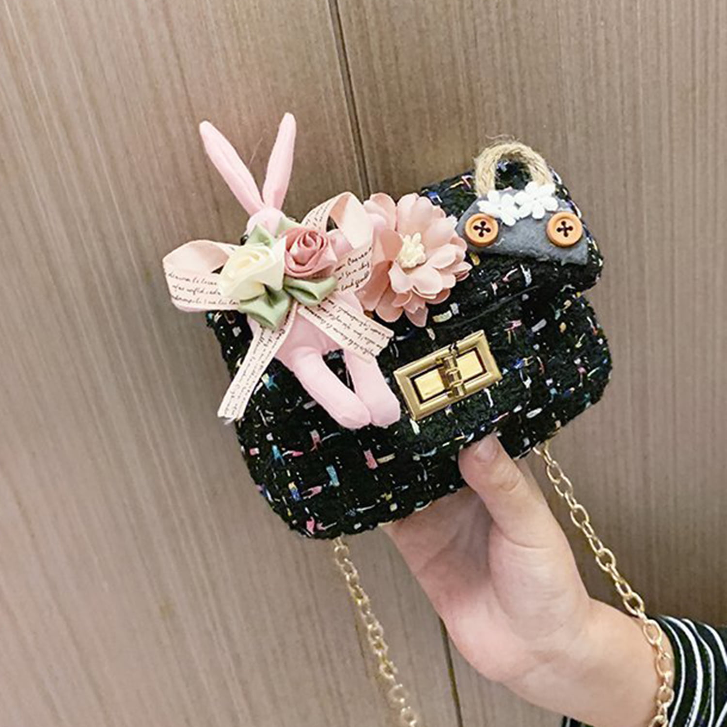 HOOLCHEAN Little Girls Mini Bowknot Handbag with Chain Toddler Purse, Pink 3