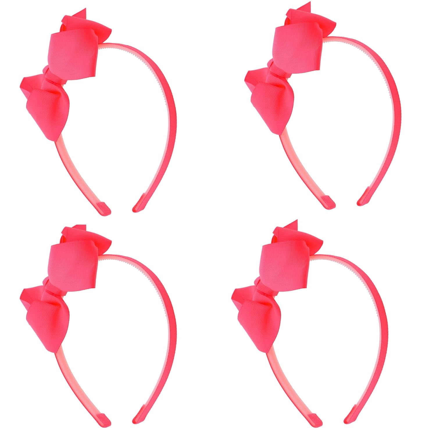 Little Girls Headband With Side Grosgrain Bow Set Of 4 ( )