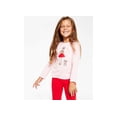 thumbnail image 1 of Little Girls Holiday Reindeer Girl Tee Sunrise Pink 6X, 1 of 1