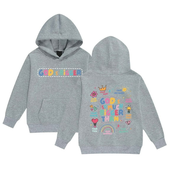 Little Girls Hoodies Sweatshirts Kids Hoodie Letter Long Sleeve Pocket Hoodie Jacket Clothes Grey Size 6-7T