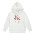 thumbnail image 1 of Little Girls Hoodies Sweatshirts Print Casual Pullover Kids Soft Outerwear Fall Winter Daily Wear Clothing White Size 6-7T, 1 of 4