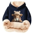 thumbnail image 1 of Little Girls Hoodies with Print Designs Long Sleeved Sweatshirt Tops Size 7-8T , Blue, 1 of 5
