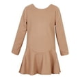 thumbnail image 1 of Little Girls Khaki Irregular Waistline Sweet Dress 3, 1 of 4