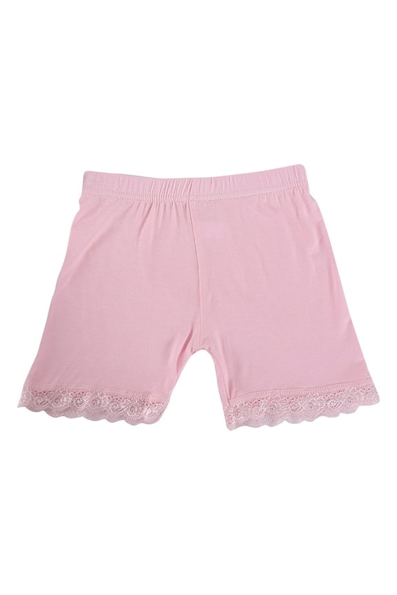 Little Girls Kids Boy-Leg Slim Elastic Safety Short Lace Trim Panties Dancewear