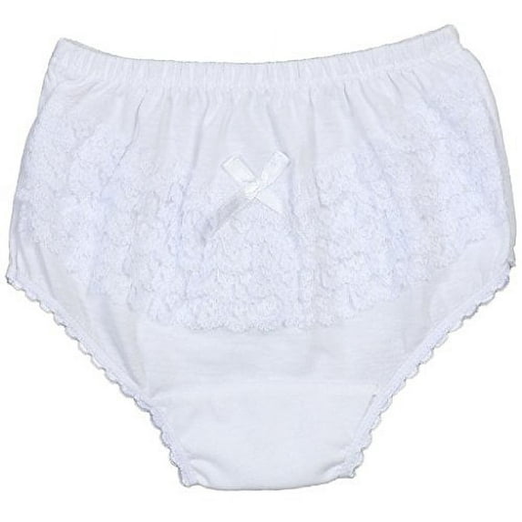 Little Girls Kids Toddler Ruffle Lace Underwear Rumba Panty Diaper Cover White 1 Year
