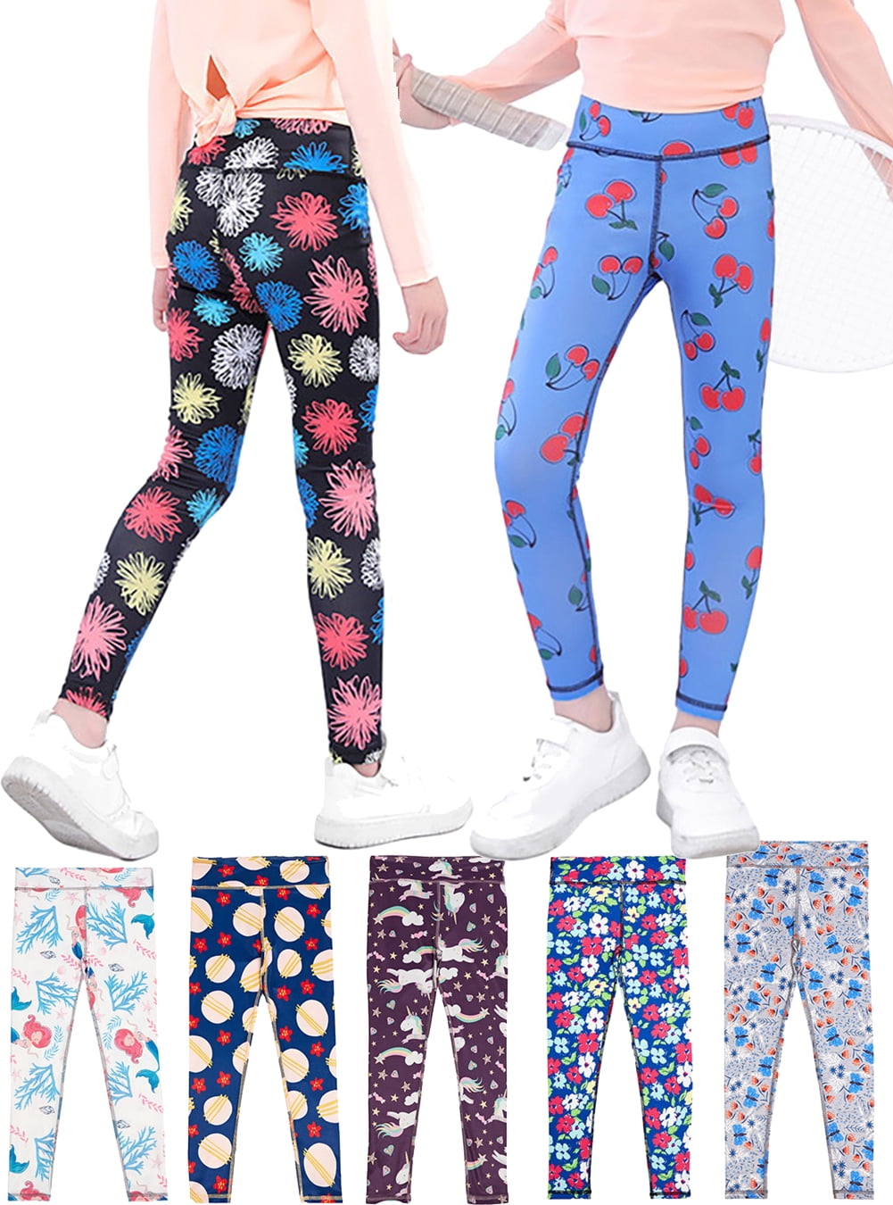 Little Girls Leggings Big Girl Footless Yoga Pants, Running Leggings