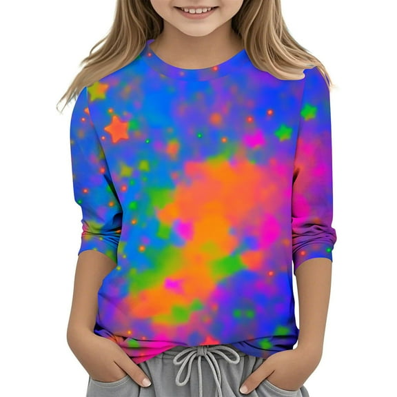 Little Girls Long Sleeve Shirts Girls Clothes Size 14-16 T-Shirts for Girls 10-12 Shirts Girls Kid White T Shirt Summer Valentine's Day Shirt