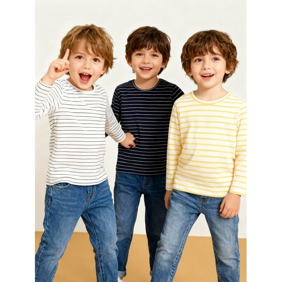 Girl Long Sleeve Shirts Tops Tees Cotton Casual Crewneck Graphic Unicorn Jersey Tunic T-Shirts 3 Packs Sets Size 8