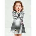 thumbnail image 1 of HILEELANG little Girls Long sleeved Dresses Christmas Casual Winter Cotton Casual Cute Party Cartoon Animal Cat Pattern Dress 7Y, 1 of 6