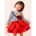thumbnail image 1 of HILEELANG little Girls Long sleeved Dresses Christmas Casual Winter Cotton Casual Cute Party Cartoon Animal Ladybug Pattern Dress 6Y, 1 of 5