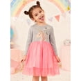 thumbnail image 1 of HILEELANG toddle Girls Long sleeved Dresses Christmas Casual Winter Cotton Casual Cute Party Cartoon Animal Unicorn Pattern Dress 2Y, 1 of 5