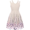 thumbnail image 1 of Little Girls Lovely Open Shoulder V Neck Floral Easter Party Flower Girl Dress Off White 4 (2J1K1S5), 1 of 5