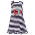 thumbnail image 1 of Little Girls' Lovely Sleeveless Stripe Crab Birthday Party Flower Girl Dress Navy 4 M (P501576P), 1 of 4