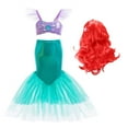 thumbnail image 1 of Little Girls Mermaid Costume Halloween Princess Dress up with Accessories, Size 4-5Y, 1 of 7