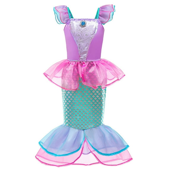 Little Girls Mermaid Costume Toddler Dress up Princess Dresses Christmas Cosplay Birthday Outfit