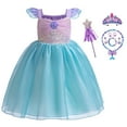 thumbnail image 1 of Girls Princess Ariel Costume w/Accessories Female Halloween Dress up, Size for Little Girls 2-8Y, 1 of 6