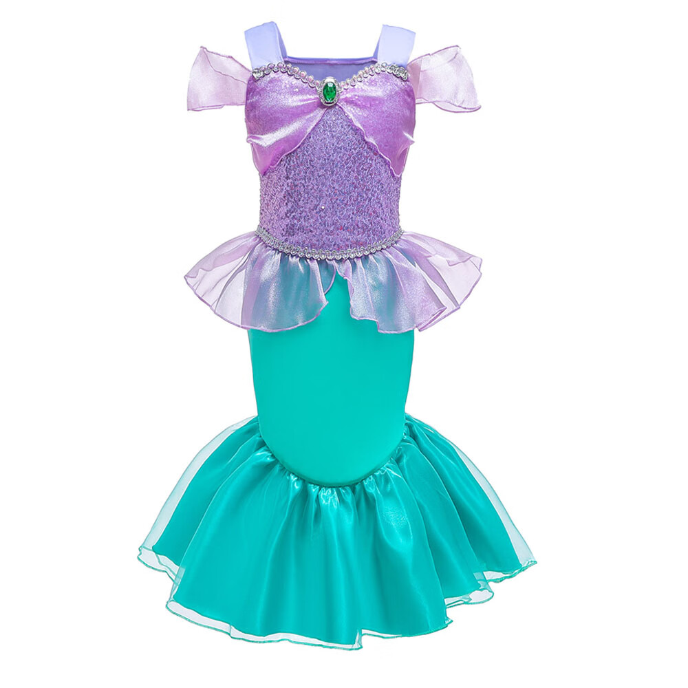 Little Girls Mermaid Princess Dress Up Ariel Costume Outfi Birthday