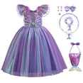 thumbnail image 1 of Little Girls Mermaid Princess Dress with Accessories Dressed Up Party for 3-8Y, 1 of 4