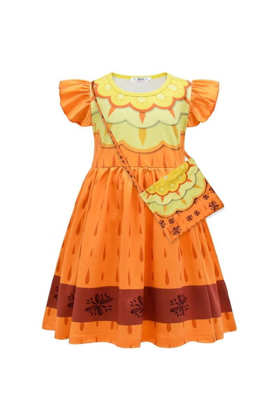Little Girls Mirabel Princess Dress Summer Casual Halloween Cosplay Dress Outfits