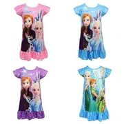 EKEZ Little Girls Nightdress Nightgown Nightshirt Pajamas Flutter Sleeve Sleepwear Pajamas Dress