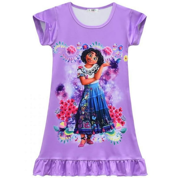 Little Girls Nightgowns Party Cartoon Printed Magic Girls Princess Sleepwear Kids Home Wear 3-7Y