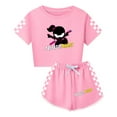 thumbnail image 1 of Little Girls Ninja Kidz Apparel – Kids Cute 2-Piece Summer Crop Top and Shorts – Cartoon Characters, 1 of 4