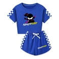 thumbnail image 1 of Little Girls Ninja Kidz Apparel – Kids Cute 2-Piece Summer Crop Top and Shorts – Cartoon Characters, 1 of 4