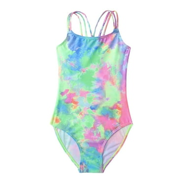 Little Girls One-Piece Swimsuit Bikini Set Swimwear Green,7-8T Teen One Piece Bathing Suit