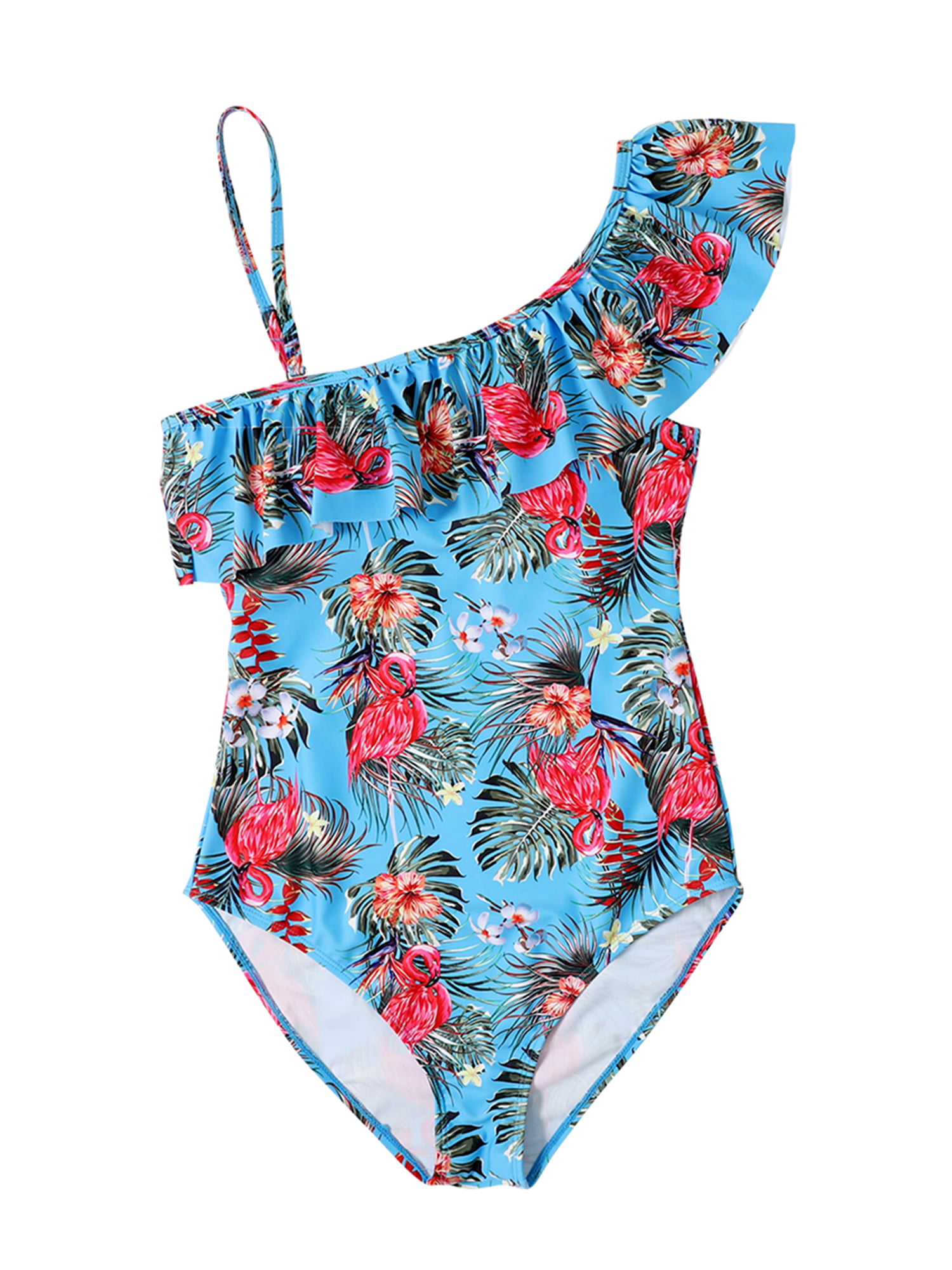 Little Girls One-piece Swimsuit Summer Children Cute Flamingo Plant ...