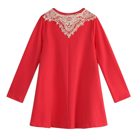 Little Girls Orange Lace Bow Accents Top 3