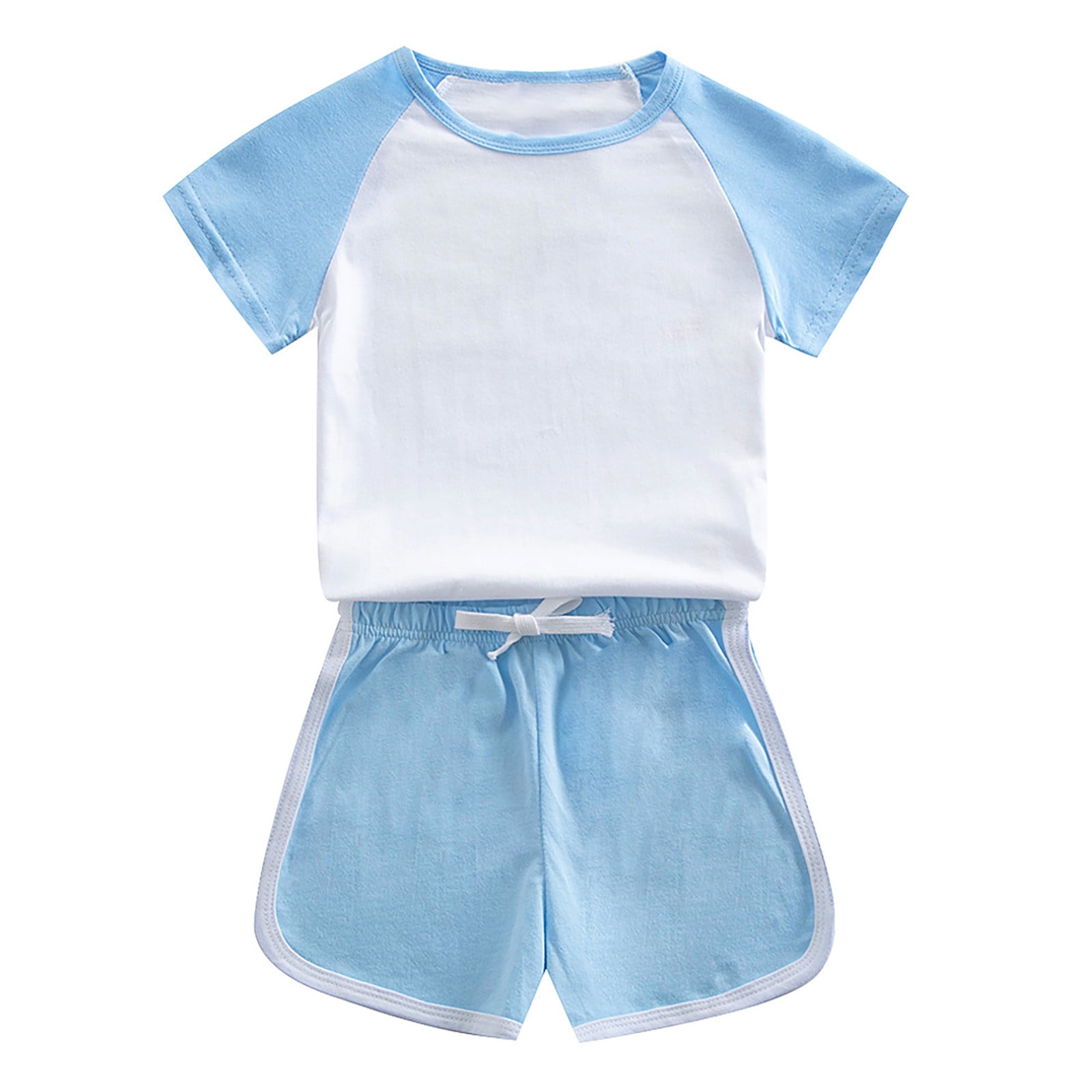 Kids Summer Cotton Outfit – Black Half Sleeve Shirt & Blue Shorts Set main image 0