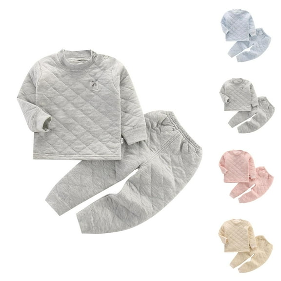 Little Girls Outfits Girls Sets Children's Warm Underwear Set Clip Cotton New Baby Warm Thickening Plus Cotton Undercoat Winter Children's Clothing
