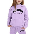 thumbnail image 1 of Little Girls Outfits Sets Casual Winter Wear Trendy Printed Hooded Sweatshirt Cute Girls' Fall Clothing Sets Purple Size 7-8T, 1 of 4