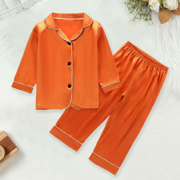 Little Girls Pajama Set Short Sleeve Button-Down Sleepwear with Pants Summer PJS for Girls Boys Pajamas Size 4T