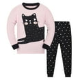 thumbnail image 1 of Little Girls Outfits Long Sleeve Cat Prints Crewneck Sweatshirts Pants 2PCS Outfits Toddler Kids Loungewear Clothes Set For Fall Winter, 1 of 1