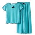 thumbnail image 1 of Little Girls Pajamas Set Crewneck Short Sleeve Top Pants Set Fall Pjs Sleepwear Outfits Little Girl Pajamas Size 5-6 Years, 1 of 3
