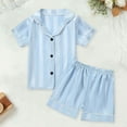 thumbnail image 1 of Little Girls Pajamas Set Silk Satin Short Sleeve Button Down Shirts Shorts Girl Summer Pajamas Cute Clothes for Girls 4T, 1 of 4