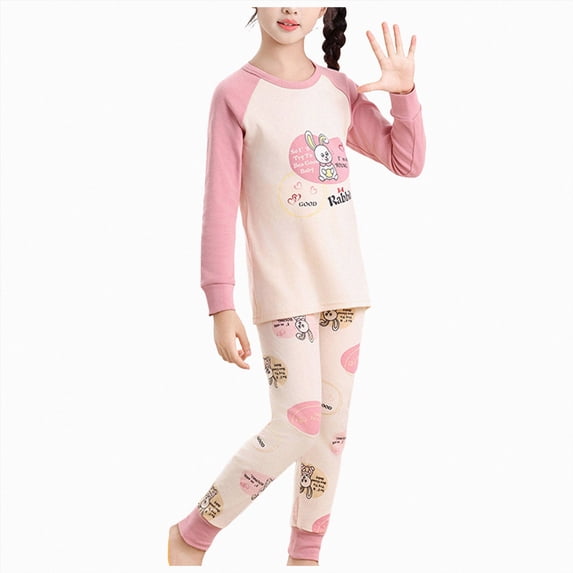 Little Girls Pajamas Sets Baby Girl Cotton Pjs Kids Long Sleeve Sleepwear 6-12 Months 12-24 Months 2t 3t 4t 5t 6t 7t 8t 9t Children(Pink,2-3 Years)